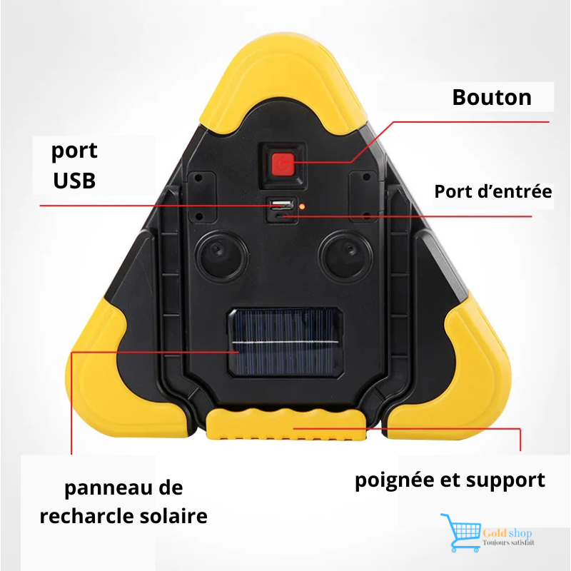 Triangle d'Alerte Multifonctions Rechargeable