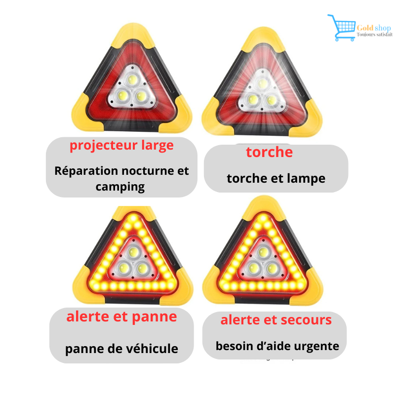 Triangle d'Alerte Multifonctions Rechargeable
