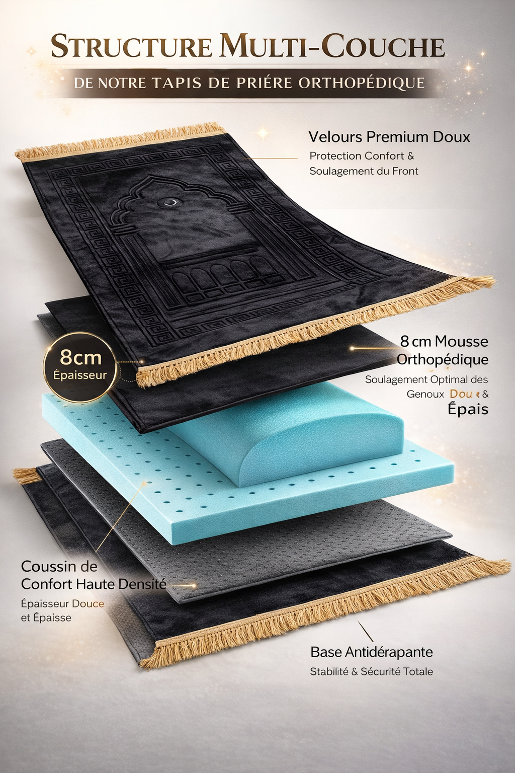 TAPIS DE PRIÈRE ERGONOMIQUE CONFORT+™