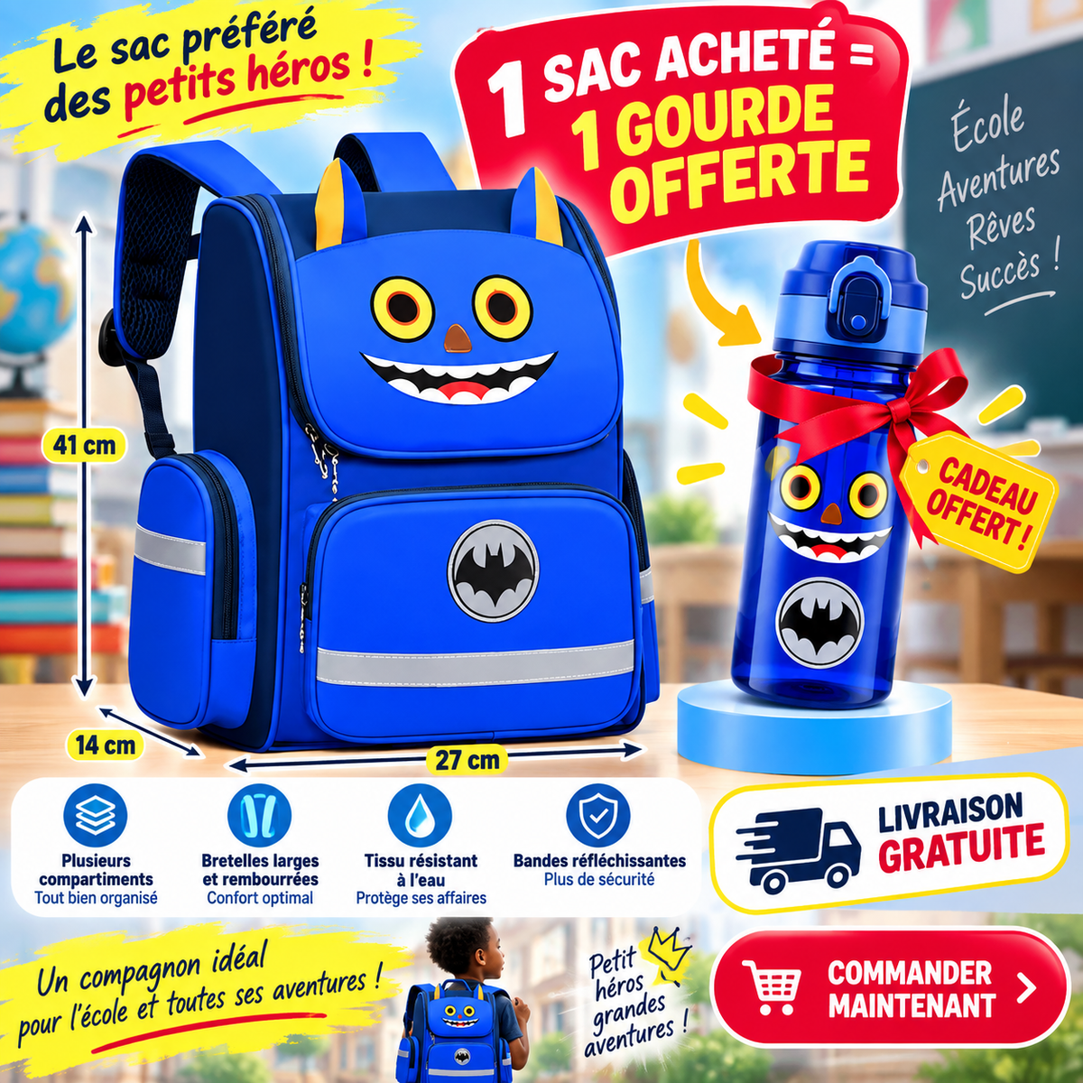 1 SAC À DOS MAGIQUE+1 GOURDE OFFERTE